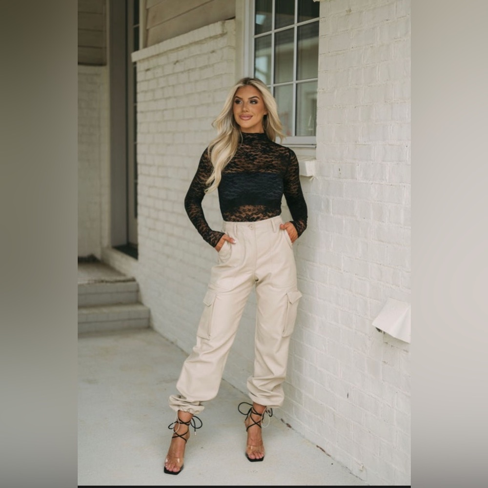Faux Leather Joggers